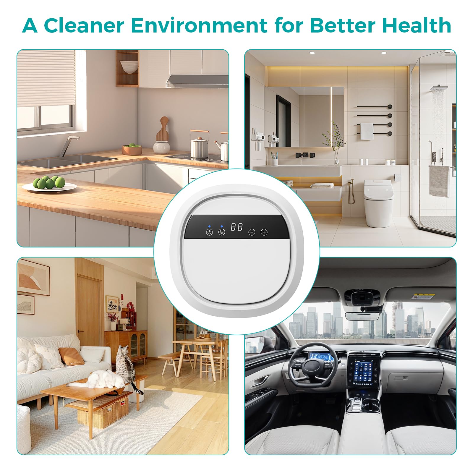 Générateur D'Ozone Purificateur Air Et Eau Avec Ions Négatifs - Adaptateur 12V Voiture