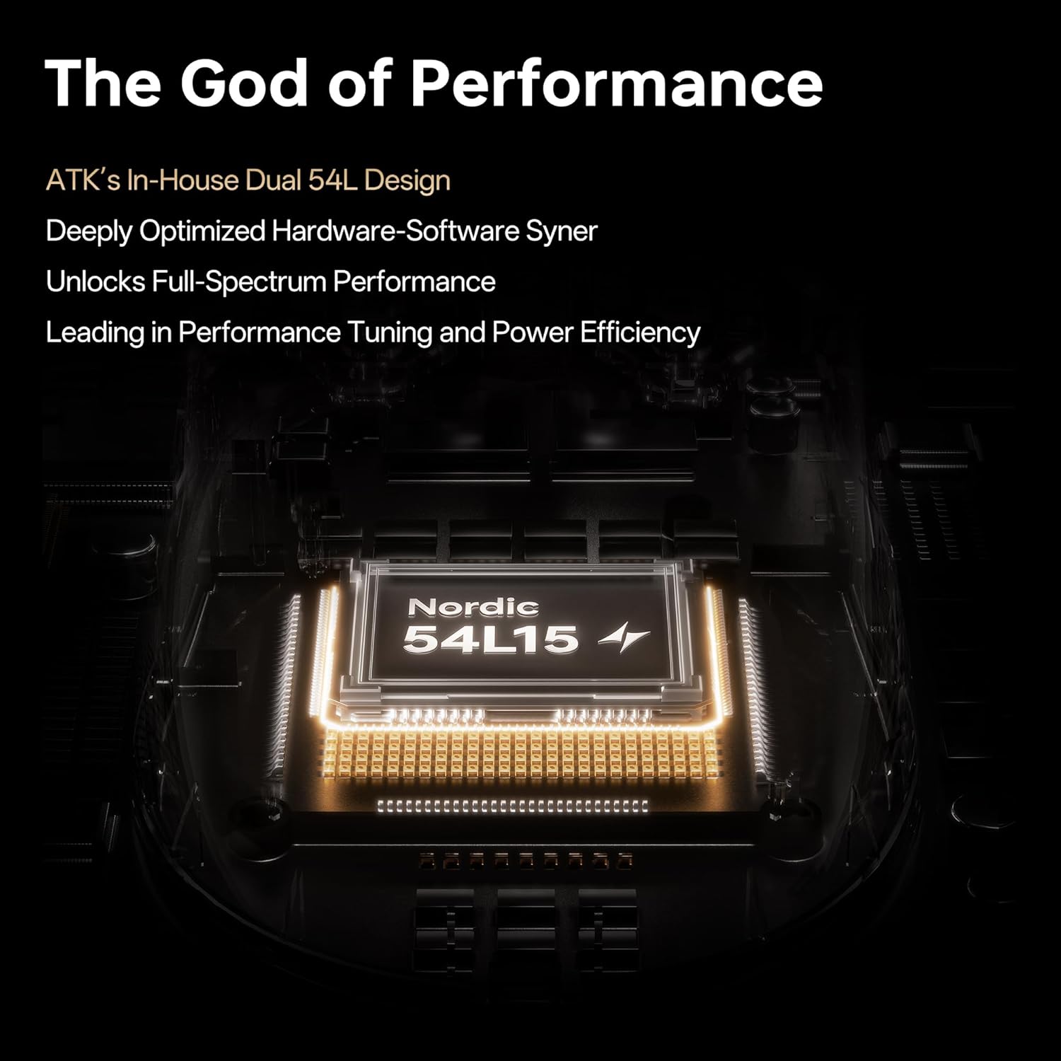Spitze view of the ATK Dragonfly A9 Air mouse showing left, right, and scroll wheel buttons