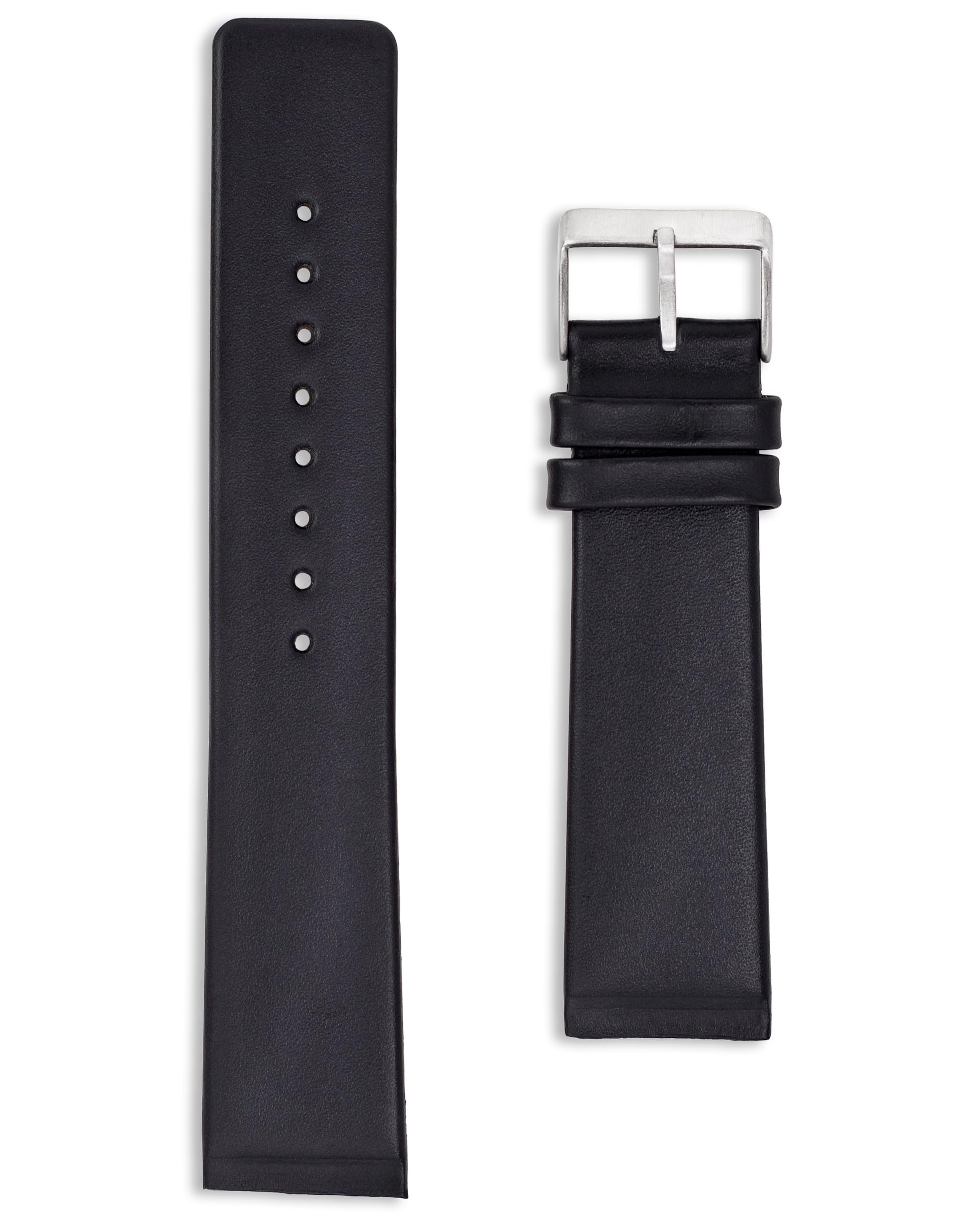 Buckle & Stitch Leather Watch Strap - Designed for 22mm Skagen Screw Style Watches - 4 Screws Included - Black and Brown - 233XXLSLB - Aftermarket Watch Band
