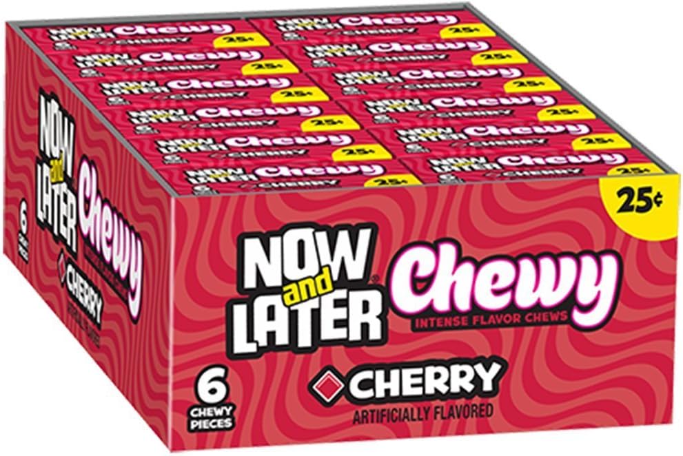 Now and LaterCherry Flavored Candy Twenty Four 6-piece Bars