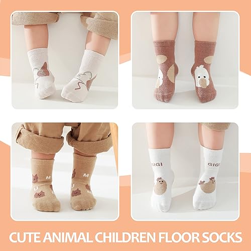 Miniatura 7 de TRUEHAN 5 pares de calcetines antideslizantes para niños pequeños con agarres, calcetines para bebés para niños y niñas
