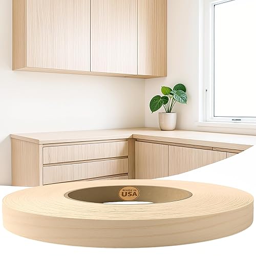 Edge Supply Birch Rollo de 34 pulgadas x 50 pies  Cinta de chapa de madera prepegada para planchar  Cinta de borde de chapa de madera con adhesivo