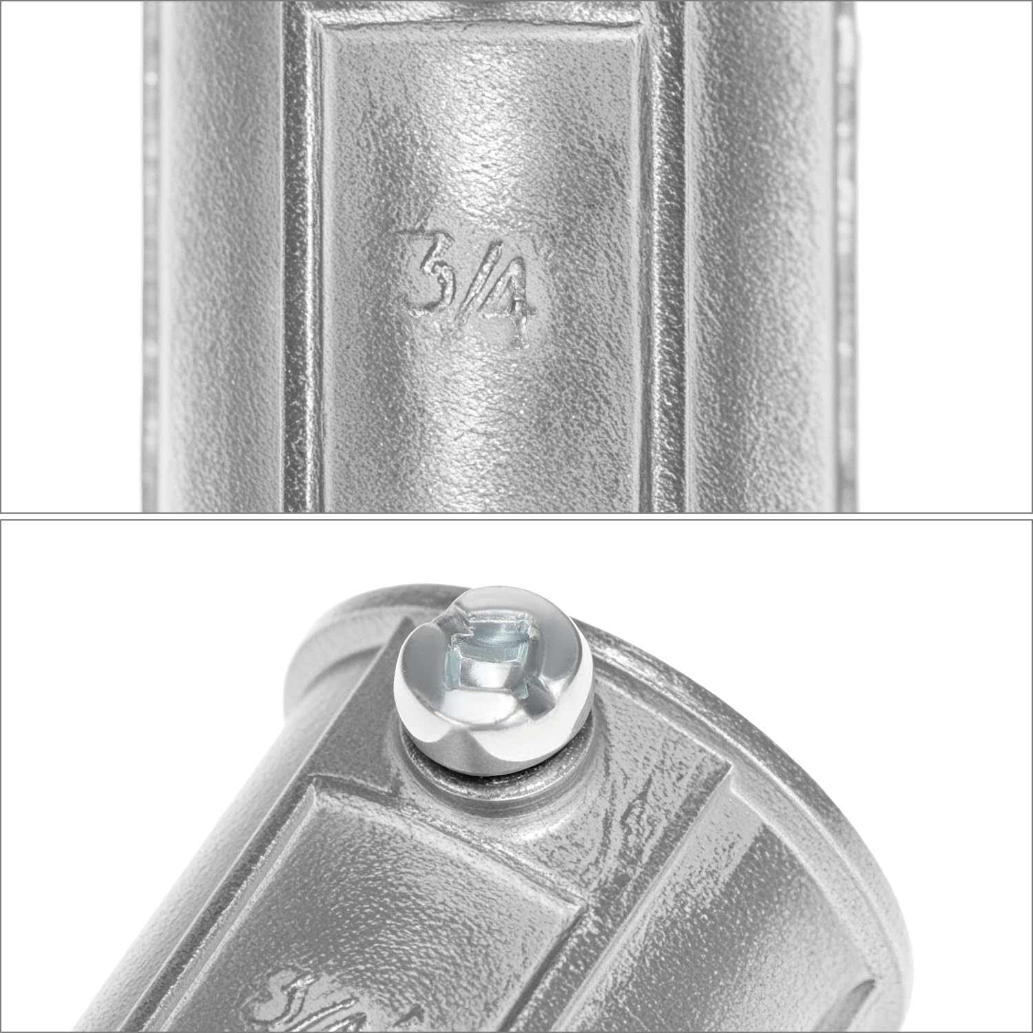 QWORK 3/4" EMT Set Screw Coupling 25-Pack, Die-Cast Zinc Alloy Conduit Connector, Electrical Tubing Joiner for Indoor Dry Locations