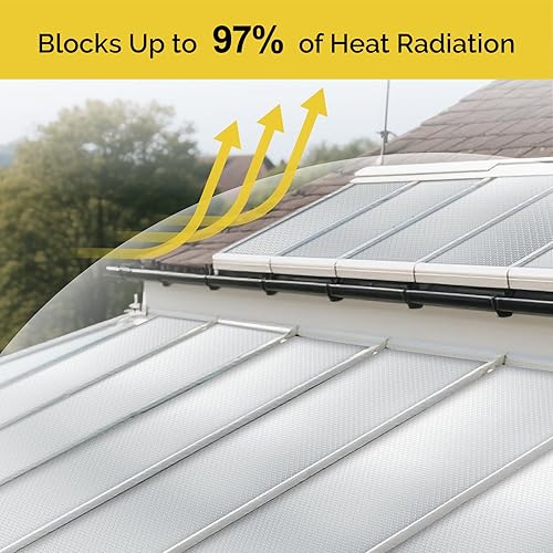 Miniatura 6 de fowong Lámina reflectante de doble cara de papel de aluminio con protección contra el calor, 48 pulgadas x 10 pies, tablero aislante de ventana de