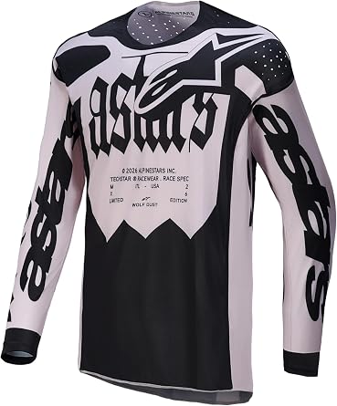 Alpinestars Limited Edition Techstar Wolf Dust Jersey Mens, Motocross MX Off-Road, Athletic Race Fit, Vented