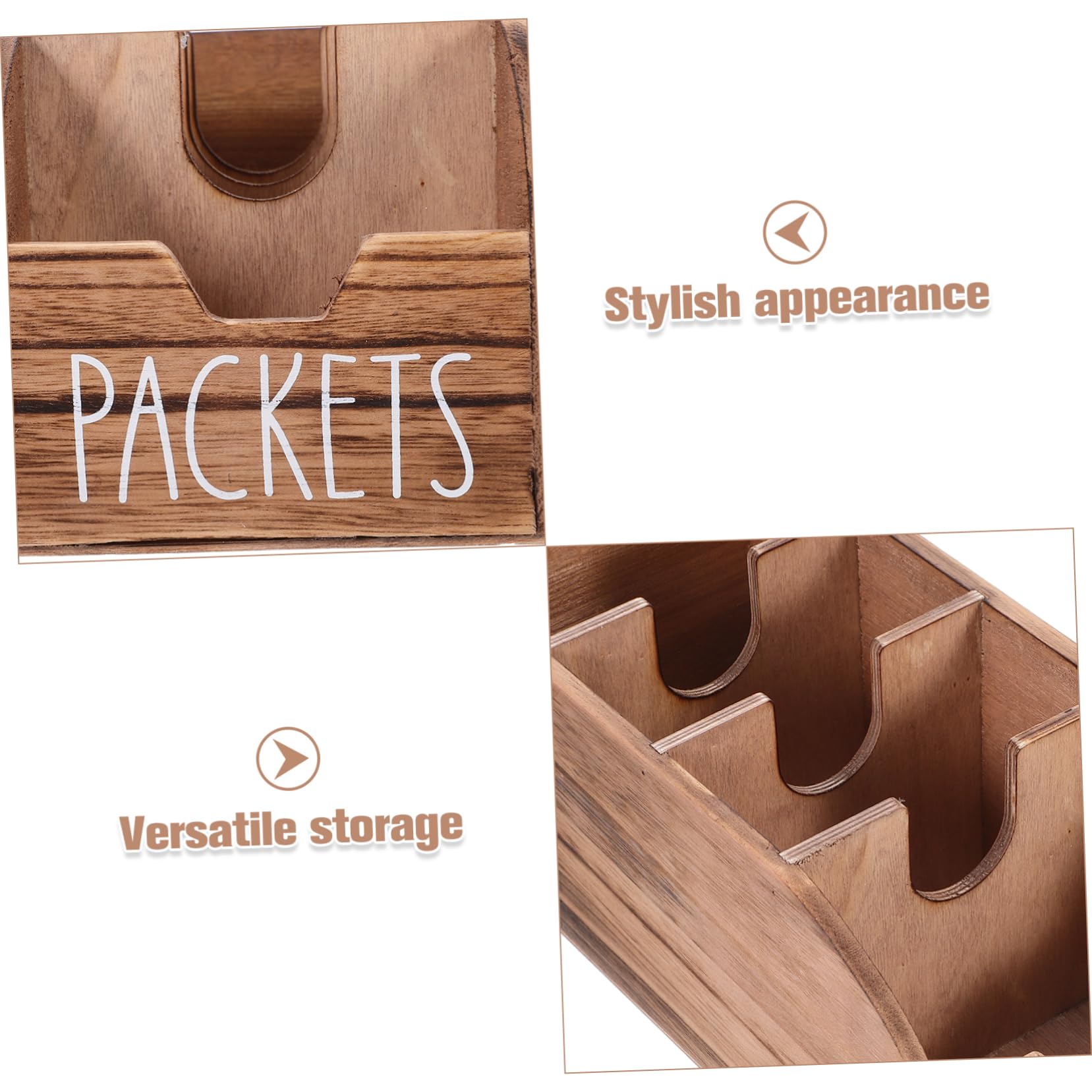 Alipis Caja Organizadora de Madera Marrón para Bolsitas de Té y Sobres de Azúcar, Ahorro de Espacio y Fácil Acceso en Armario de Cocina