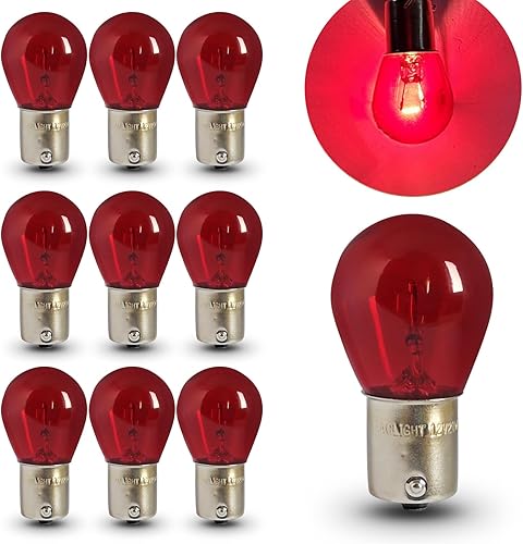 Miniatura 7 de 10 unidades de luz de señal de giro para auto 1156, P21W 1141 S25 bombilla de halogenuro de alta brillantez impermeable de filamento estable, 12V