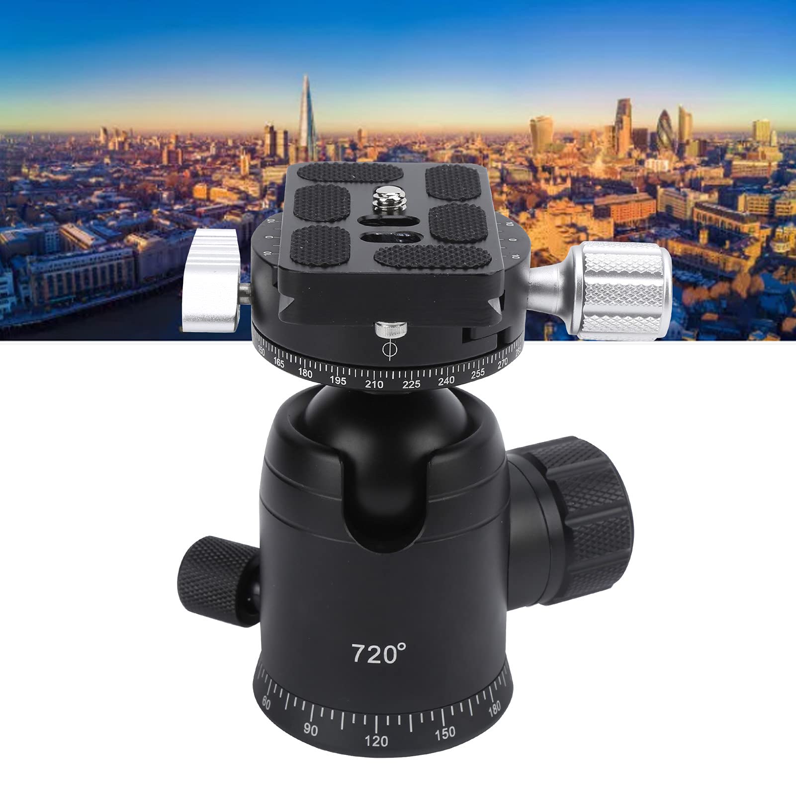 Rótula de Bola de Trípode para Cámara SLR de Aluminio Panorámico para Fotografía Giratoria de 720° Negro 1,4 Pulgadas 1 X Rótula de Bola