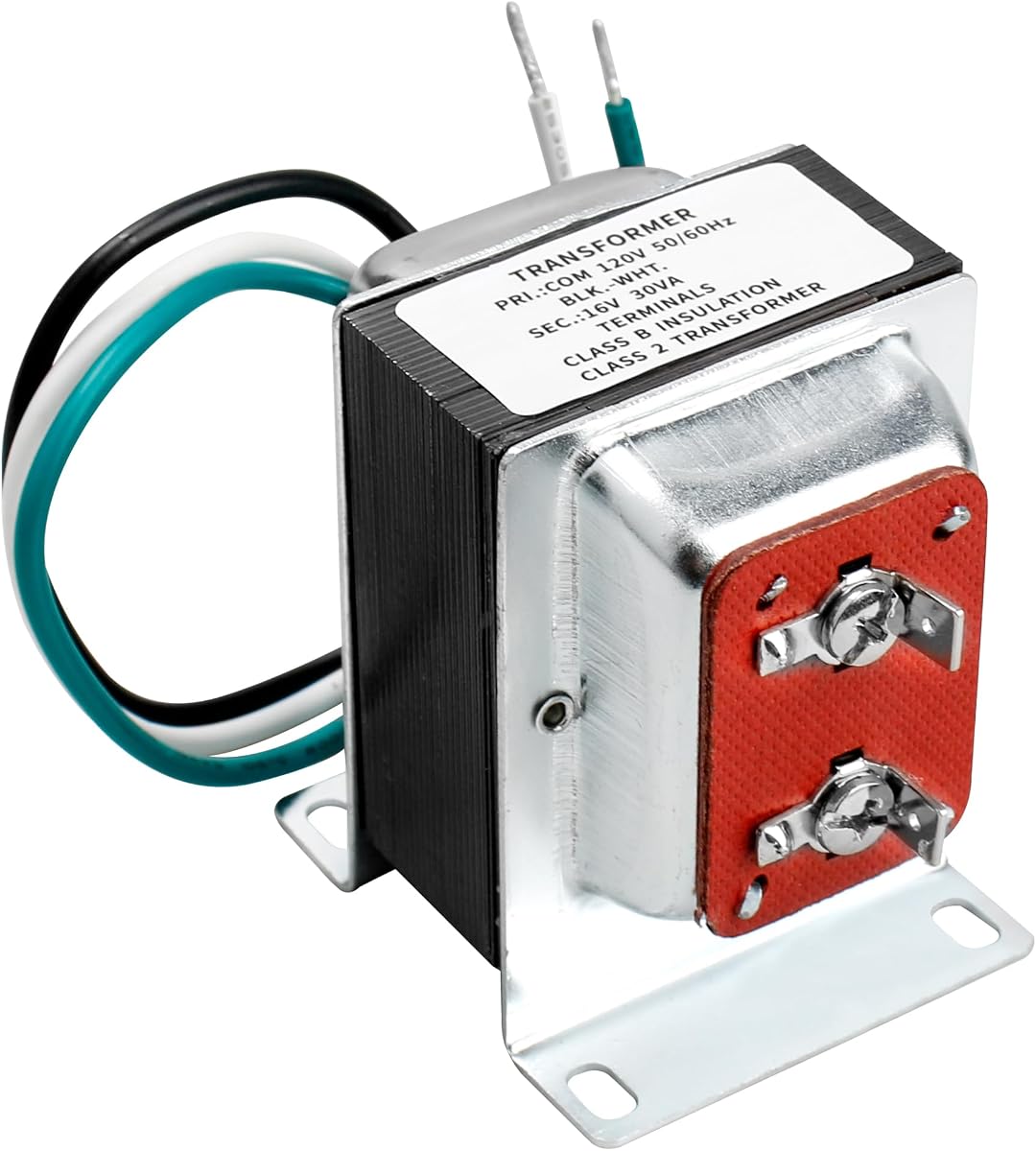 Transformador de timbre de 16 V, 30 VA para timbres de video Ring, transformador de timbre de puerta cableado de 16 voltios, fuente de alimentación de CA compatible con Honeywell, Nest, Ecobee, Sensi y transformador de timbre