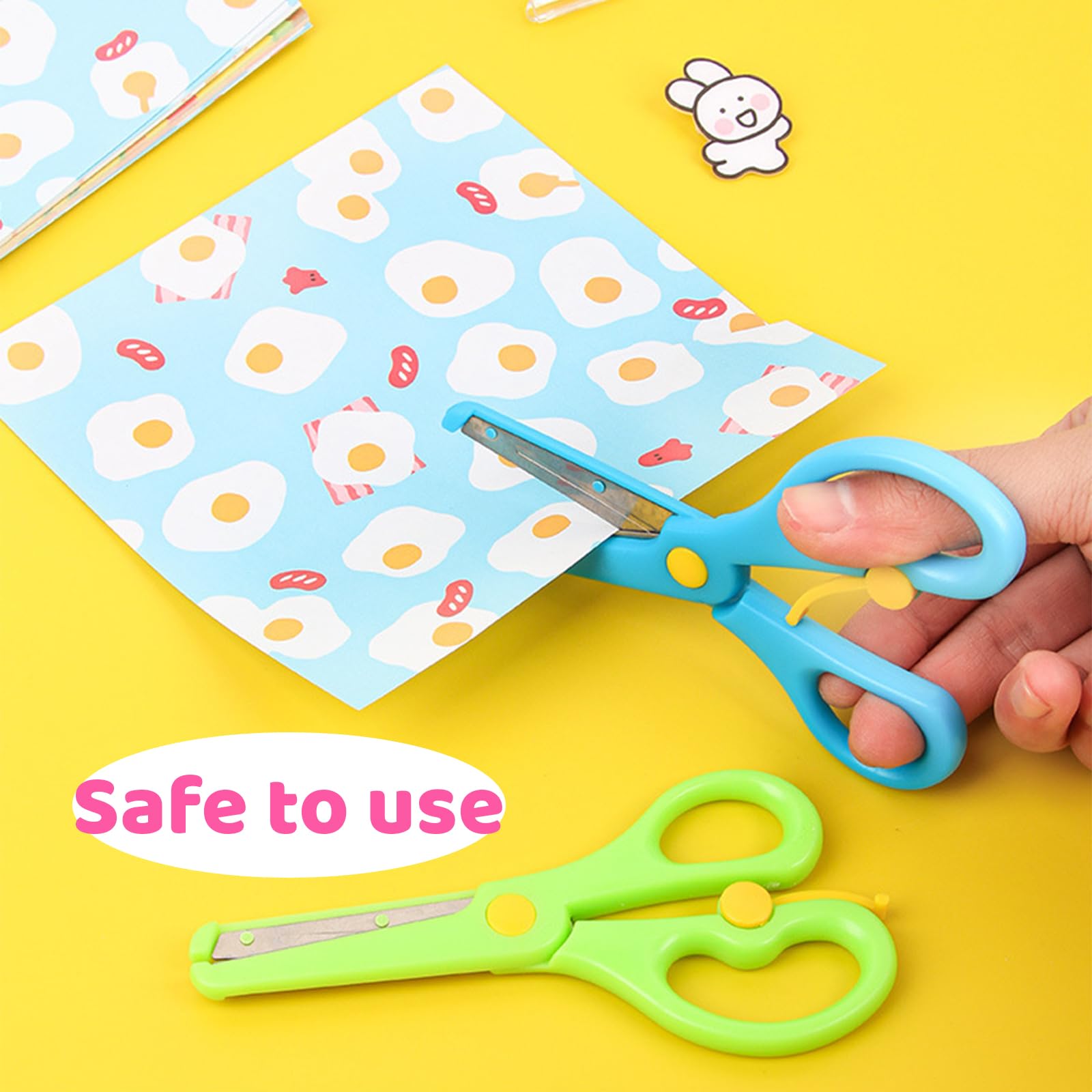 3 pcs Tijeras de Manualidades, tijeras, Tijeras para Preescolar, Tijeras para Principiantes,Tijeras para Manualidades, tijeras de seguridad, tijeras escolares, Tijeras para cortar papel