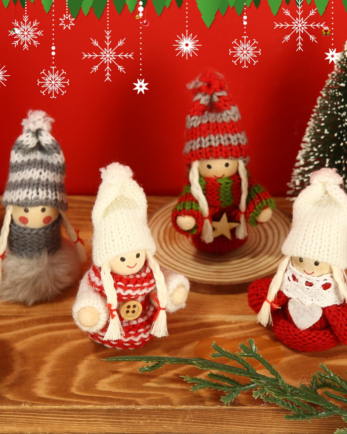 12 Piezas Ángeles Colgantes para árboles de Navidad,Gnomo Adornos de Navidad,Duendes Colgante para Decoracion árbol de Navidad,Linda Gnomo Regalos Adornos Navideños para Arbol Manualidades