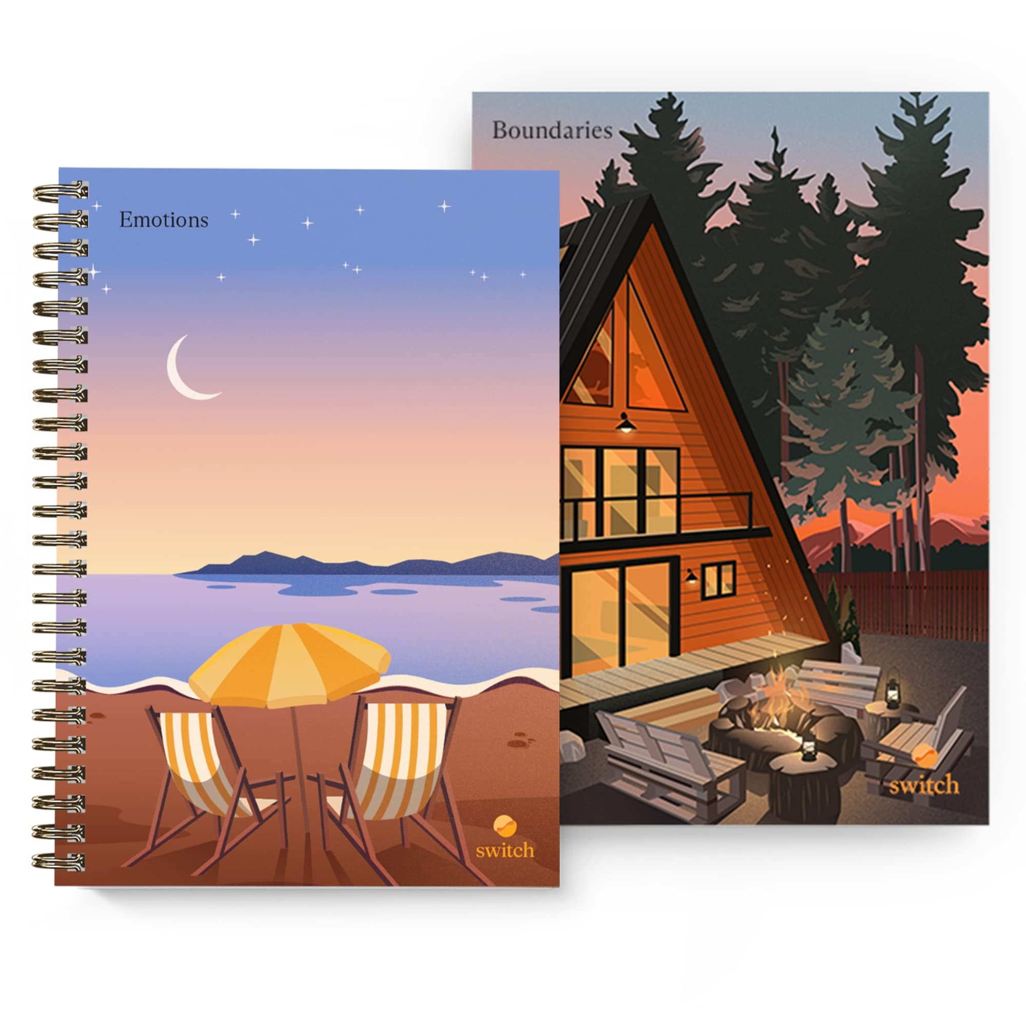 Switch Research Boundaries & Emotions Journals - Psychologist-Backed Manifestation Journals - Therapist Recommended Affirmation Journals - Beautiful Self Care Journals for Women