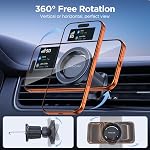 Miracase for Magsafe Car Mount, Upgraded Metal Dual-Hook Design, [20xN55 Magnets] Magnetic Phone Holder Car Vent, Compatible with iPhone 17 Pro Max, Air, 16, 15, 14, 13, and Magnetic case
