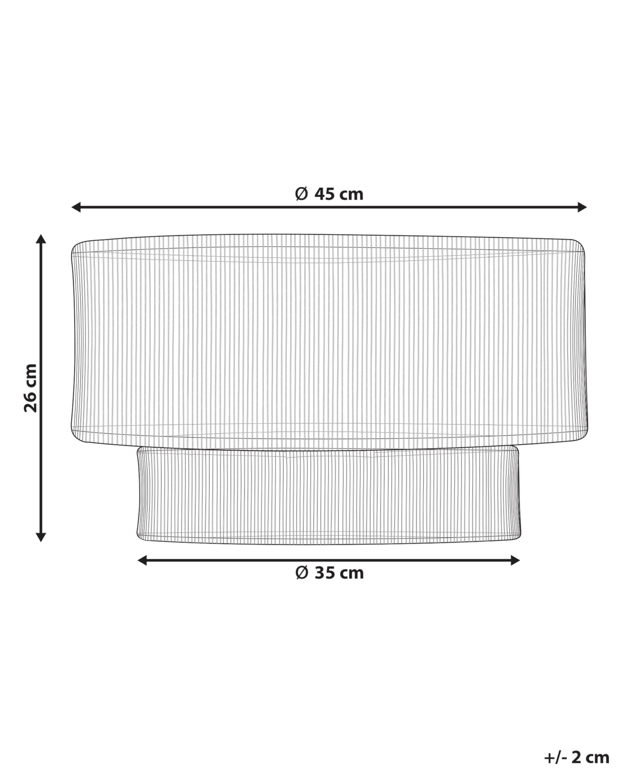 Beliani Deckenleuchte Jute- u. Terylenschnur natürlich rund ⌀ 45 cm Trommelform Doring