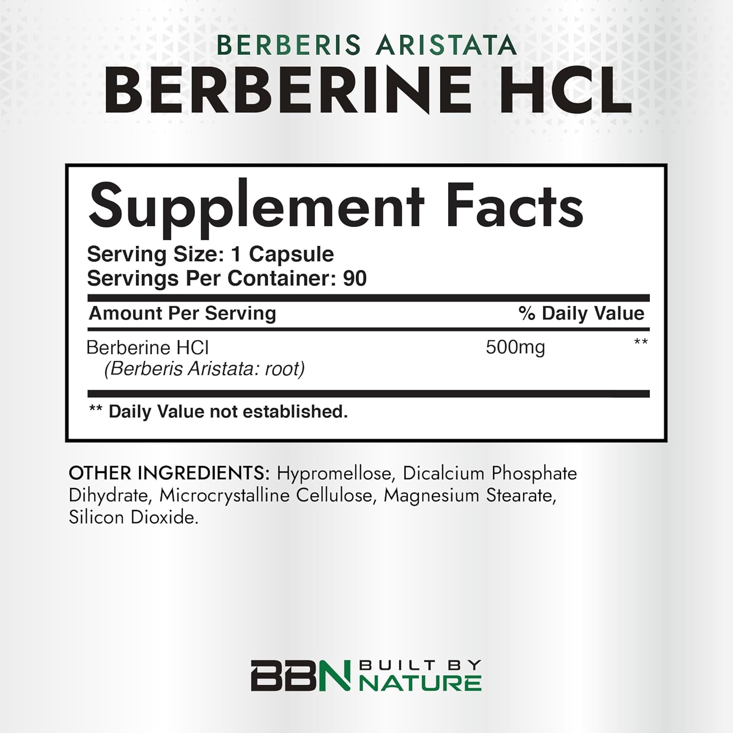 Built by Nature Berberine HCl 500 mg – Extra Strength AMPK Activator for Heart Support – Non-GMO, Vegan, Gluten-Free – 90 Veggie Capsules - Image 4