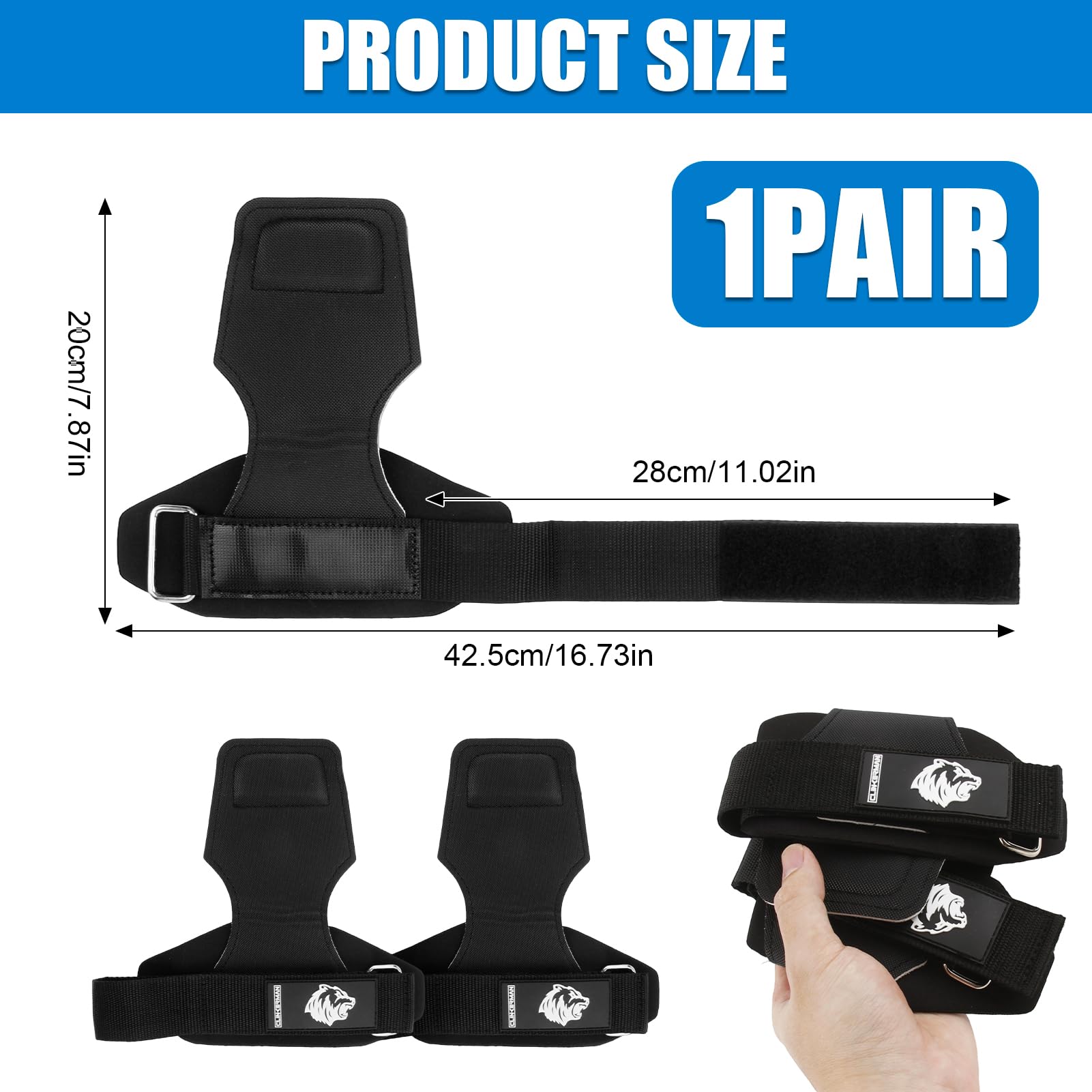 Zughilfen In Pelle Con Cinturino Antiscivolo E Supporto Per Polso, Aiuto Allenamento Per Stacchi E Trazioni, Impermeabile E Resistente Al Sudore, Per Bodybuilding, Sollevamento Pesi, Fitness
