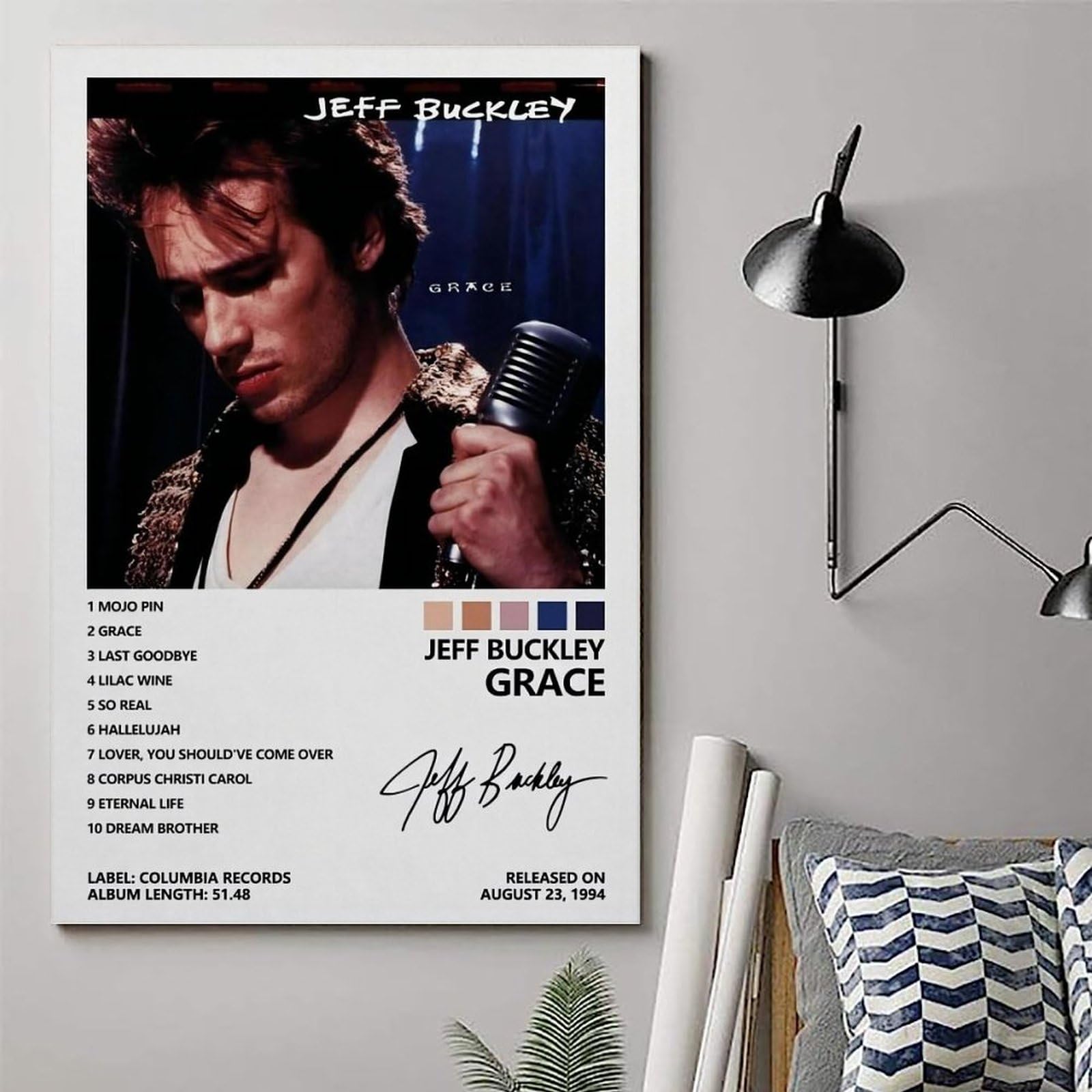 Jeff Poster Buckley Album Grace poster, canvas, kleurechte