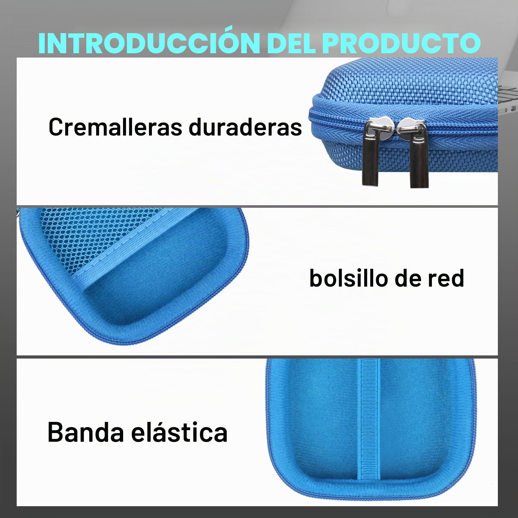 Lacdo Funda Disco Duro Externo para Crucial X10 / Crucial X9 / X9 Pro / X10 Pro Portable SSD 1TB 2TB 4TB 6TB 8TB Unidad de Estado Sólido Externa, EVA Bolsa de Almacenamiento, Azul