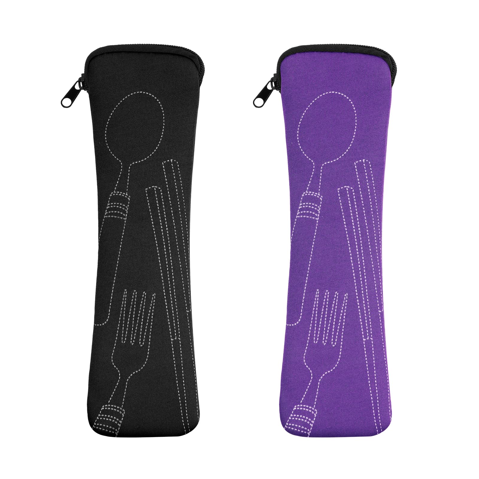 Vicloon Cubiertos de Acero Inoxidable para Llevar, 6PCS, Juego de Trabajo Cubiertos para Exteriores Viajes Camping, naranja-estrella — view 13
