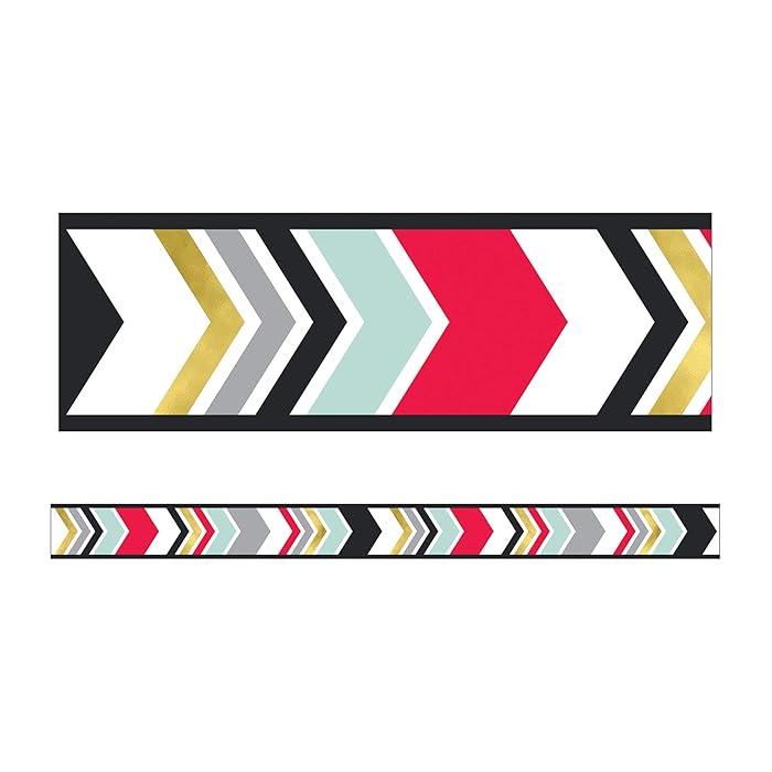 Buy Carson Dellosa Modern Chevron Bulletin Board Borders, 36 Feet of