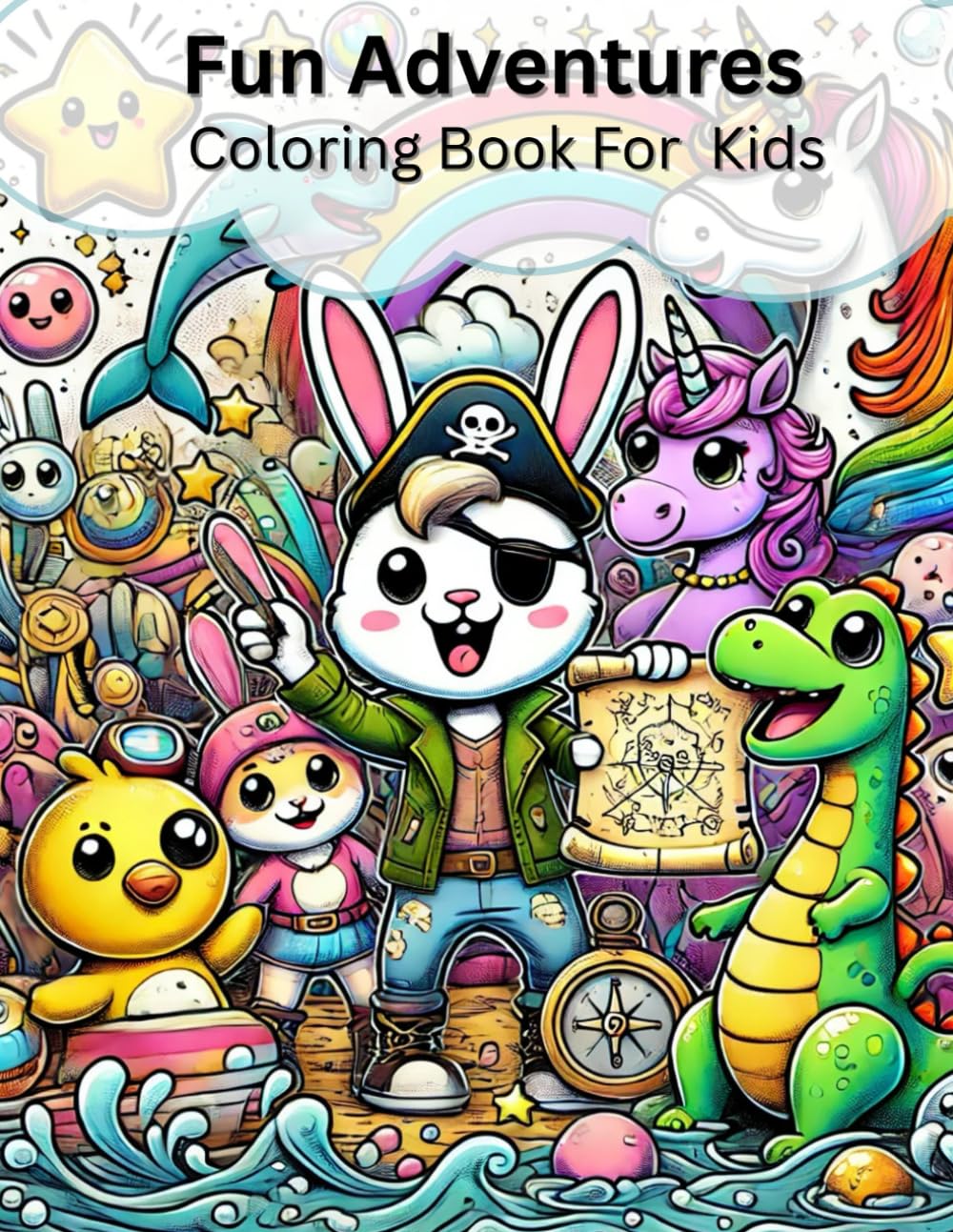 Fun adventures: Coloring book for kids