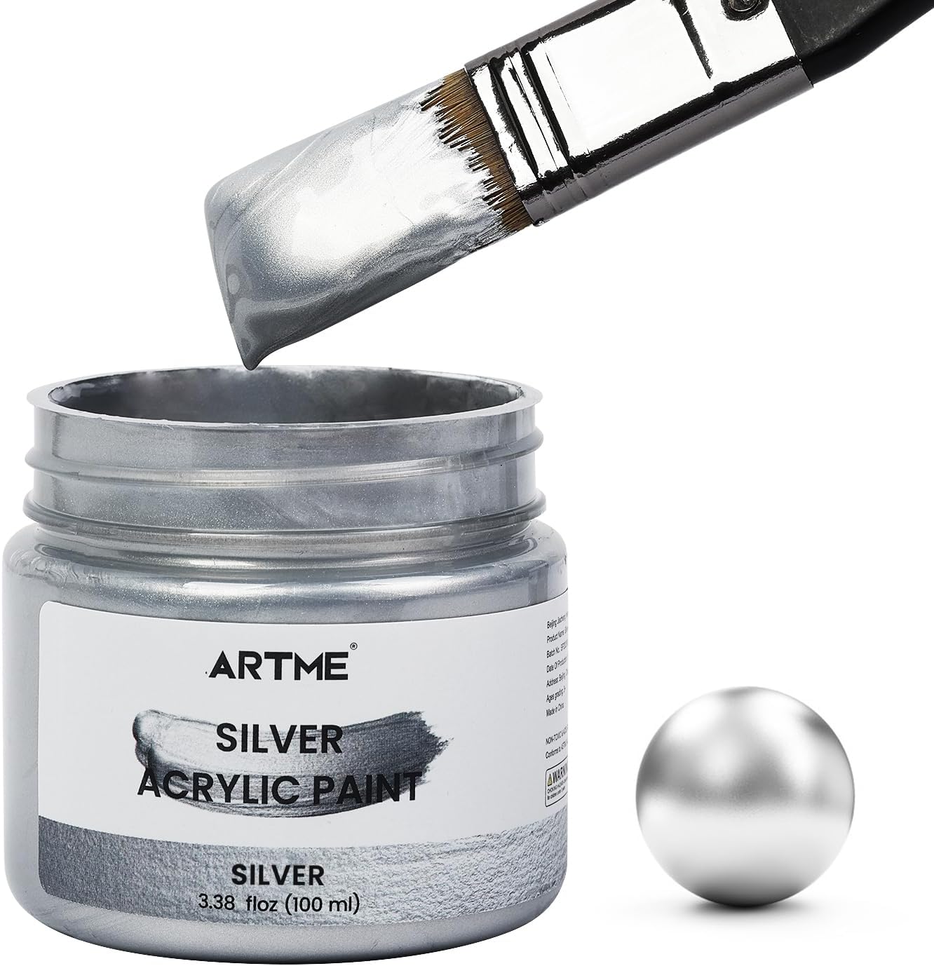 ARTME Metallic Silver Acrylic Paint