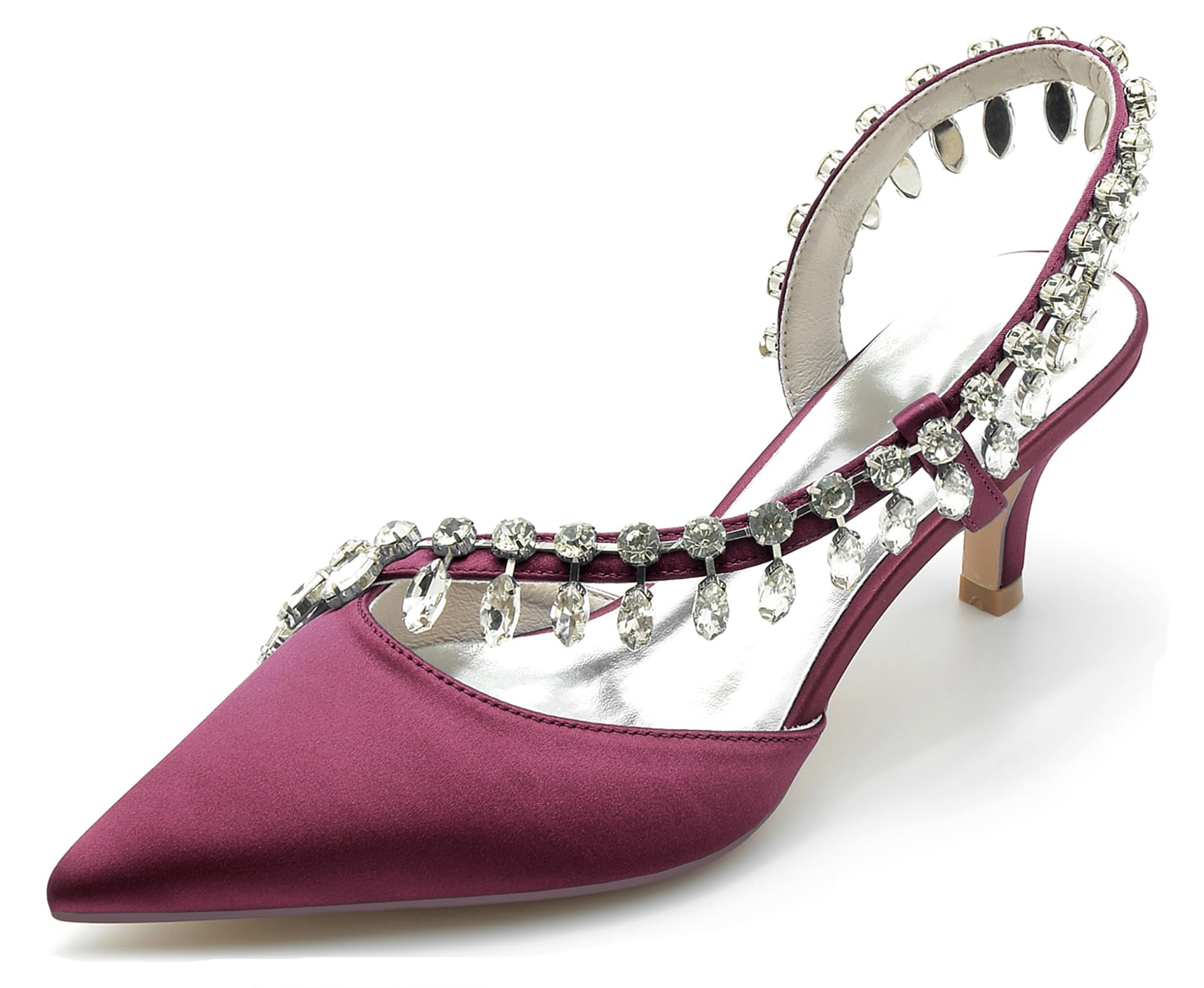 Chaussures de mariage confortables Slingback MY108 à petit talon kitten chic