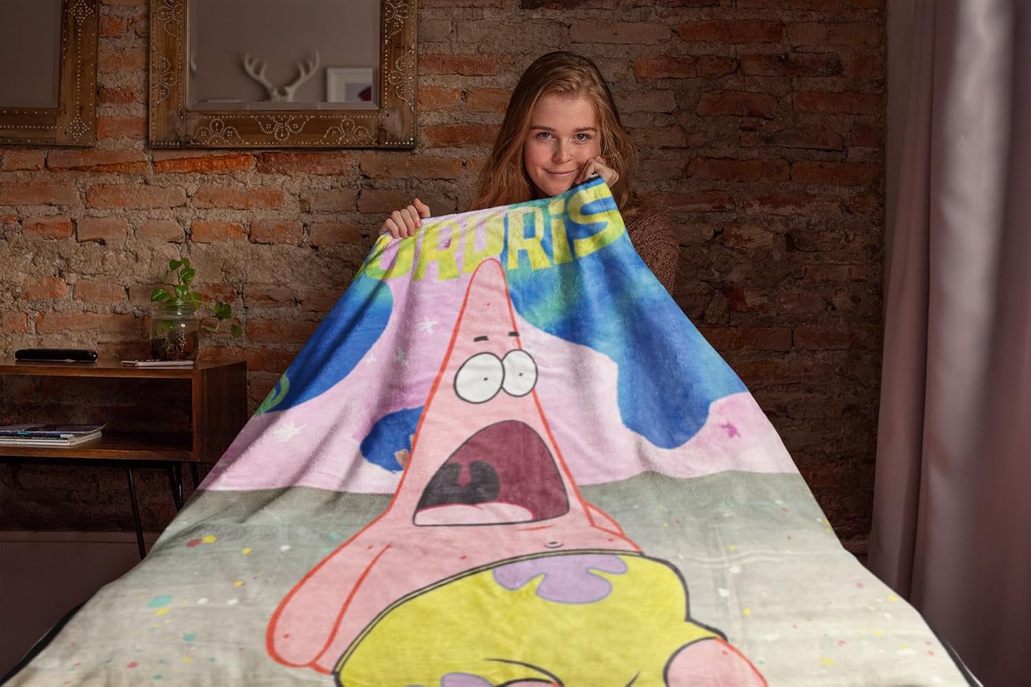 Surreal Entertainment Nickelodeon Spongebob Squarepants Blanket Suprised Patrick Design Plush Fleece Lap Throw 46" x 60" - Image 2