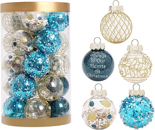 25 bolas de adorno para árbol de Navidad, adornos de Navidad surtidos inastillables, esferas colgantes para árbol de Navidad para Navidad,