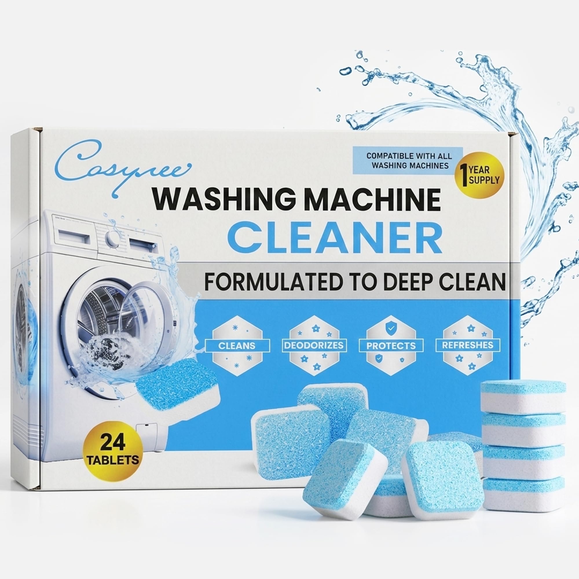 Amazon.com: 24 Washer Cleaner Tablets – Deep Cleans & Deodorizes
