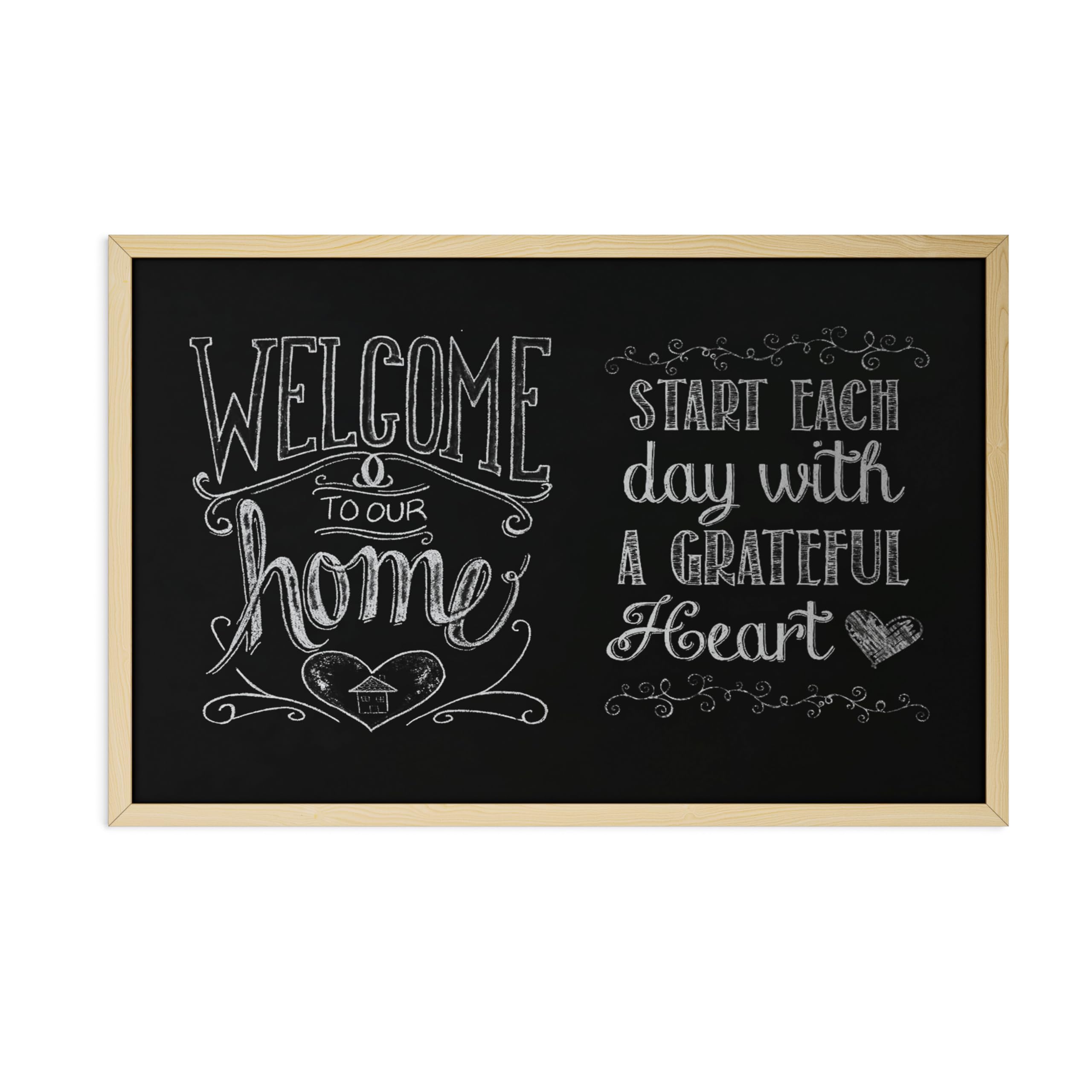 U Brands Chalkboard, 24" x 36", Birch Wood Frame, Blackboard Surface, Wall Mountable, Dry Erase Board, Home, Classroom &amp; Office Organization, Memo &amp; Message Board