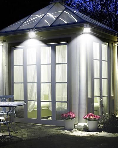 Miniatura 8 de SUPERDANNY Luces solares para exteriores con 113 luces LED brillantes, sensor de movimiento, luces de inundación exteriores del atardecer al