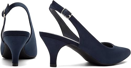 Miniatura 4 de Greatonu - Zapatos de tacón bajo con puntera puntiaguda y correa detrás del talón para mujer