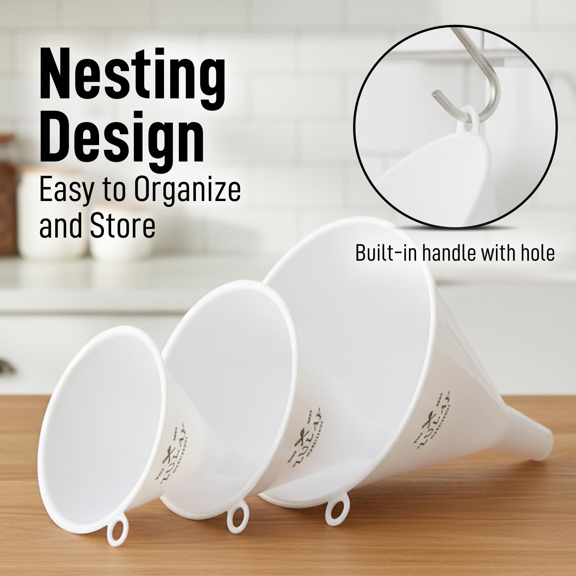 Three Funnels Snapklik.com : 3-Piece Plastic Funnel Set - Large, Medium, And Small ...