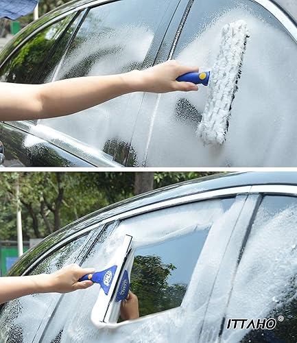 Miniatura 7 de ITTAHO Herramienta de limpieza de escobilla de ventana extensible y limpiador de ventanas de esponja