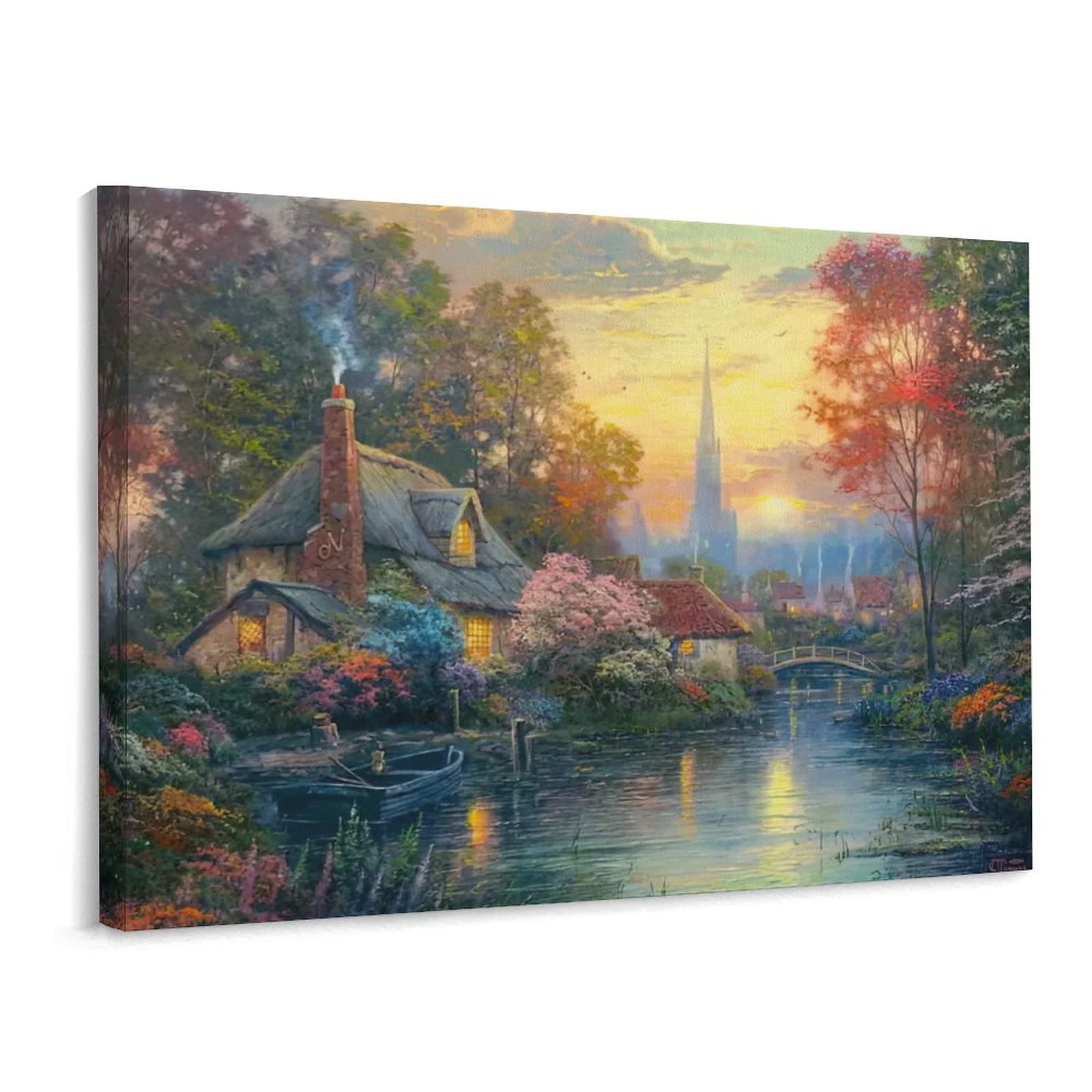 Amazon.co.jp: カントリースタイル 風景画 アートパネル 壁飾り 壁絵