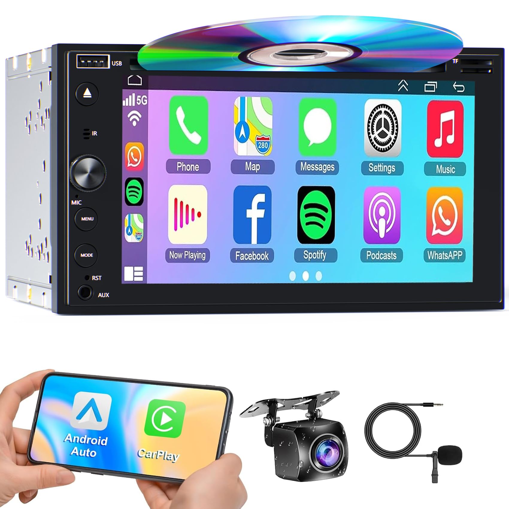 Inexaccessories Double Din Car Stereo