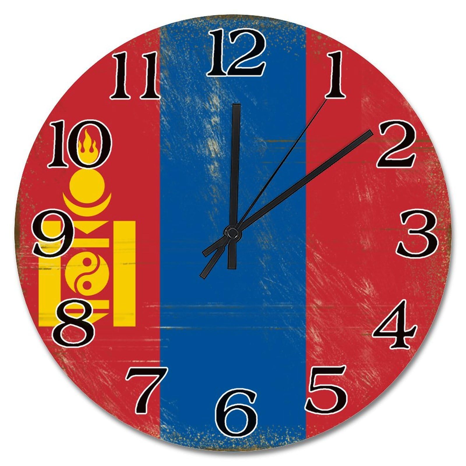 Horloge murale Mongolie silencieuse pour travailler sans bruit au bureau