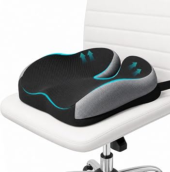 Coccyx Cushion Memory Foam Non-Slip Black