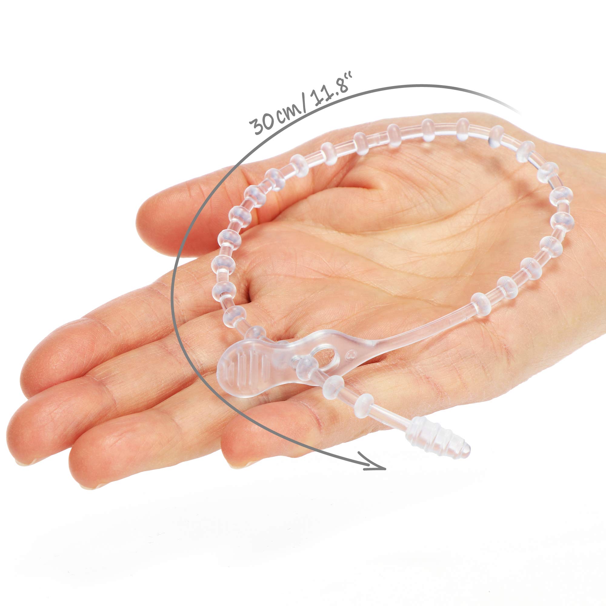 100 Stück Perlen-Kabelbinder, Wiederverwendbar – 20,3 Cm, Weiß, Verstellbar