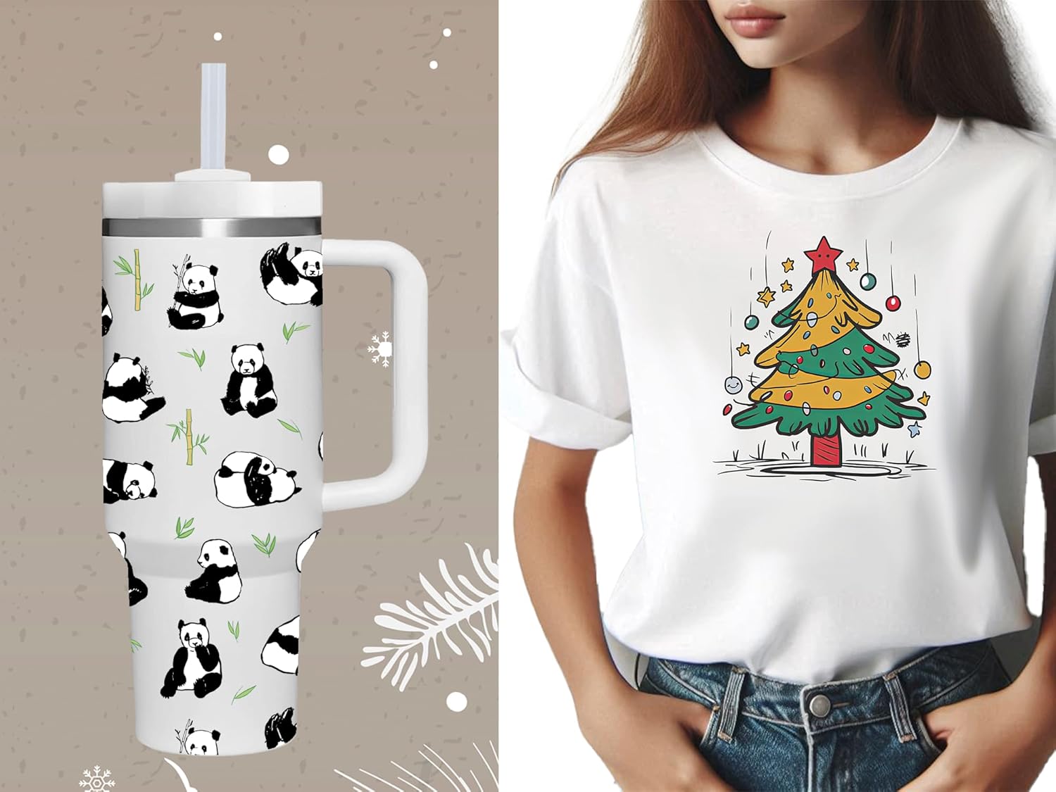 40 OZ Panda Tumbler with Handle.Panda Lover Cup Gift.40 OZ Unique Birthday Christmas Panda Tumblers Gifts for Women Men. - Image 6