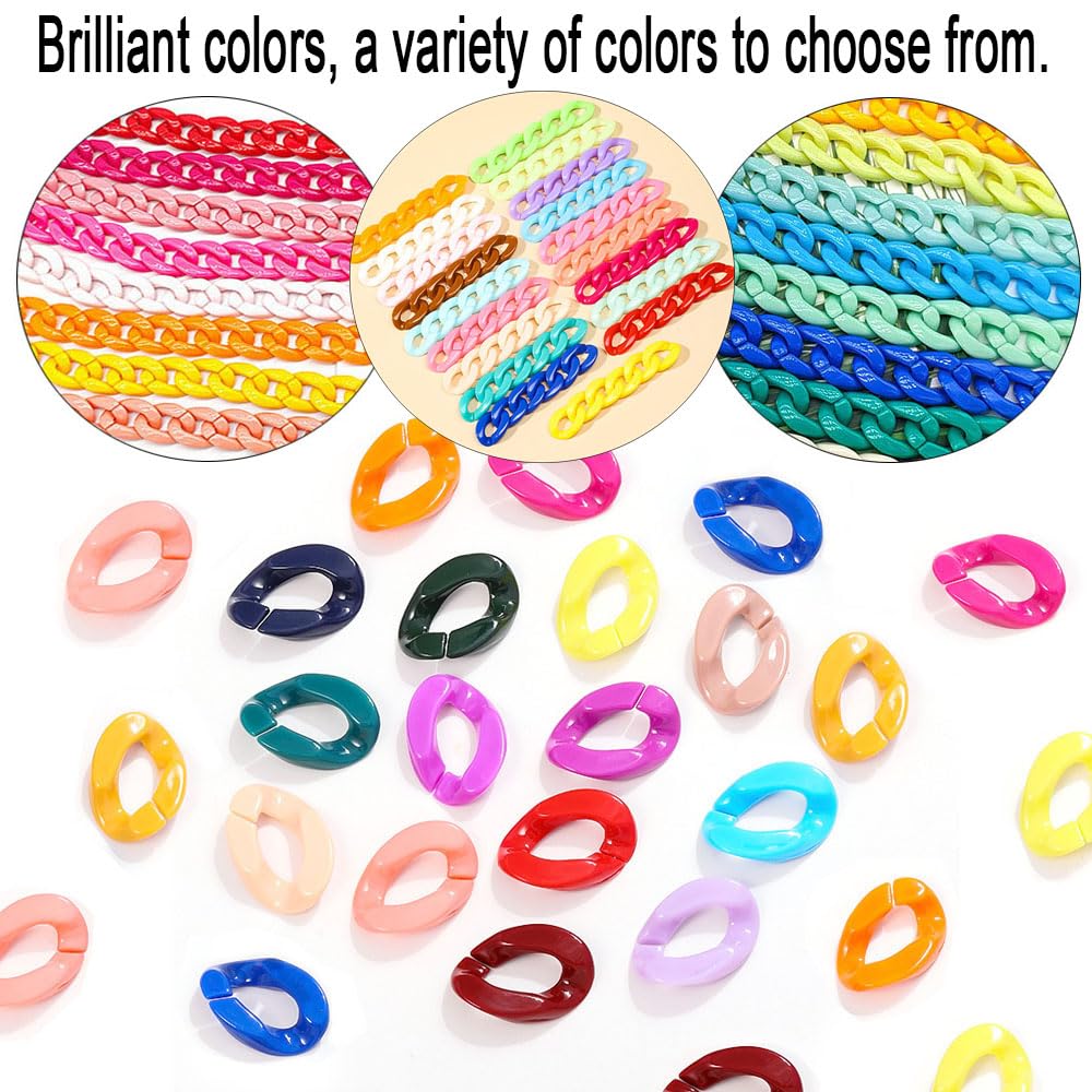 100 Anelli Di Collegamento In Acrilico Per Catene - Connettori 17x23mm Per Fai Da Te, Gioielli E Artigianato - Foto 6