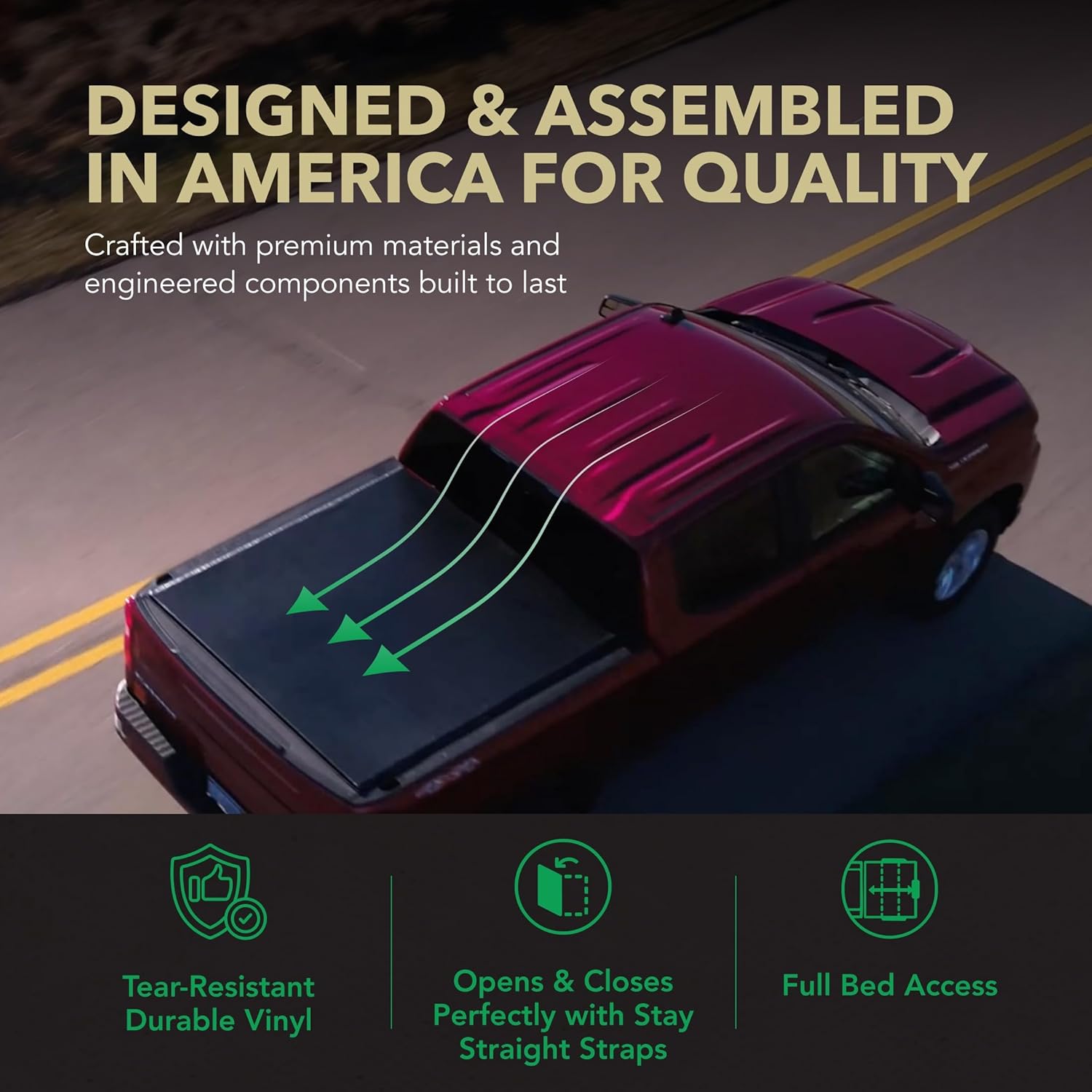 Gator EFX Soft Roll-Up Truck Bed Tonneau Cover - Heavy-Duty Truck Bed Protection - Durable Vinyl Panels - Hard Folding Tonneau Cover - 2019-2025 Dodge Ram 1500 - 5'7" Bed