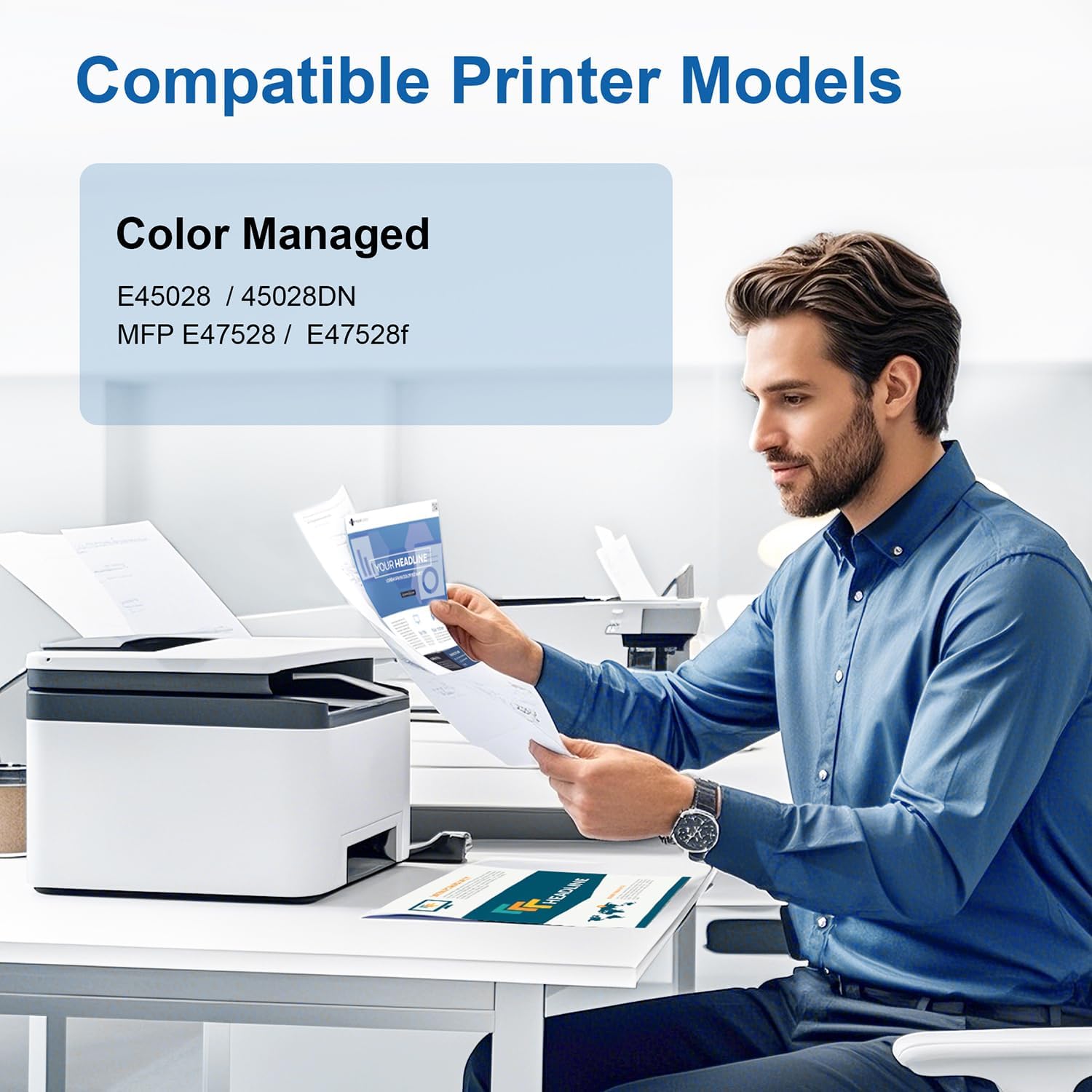 W9090MC Toner Cartridge Set High Capacity Compatible for HP W9090MC W9091MC W9092MC W9093MC Toner Work for HP Color Managed E45028dn MFP E47528f Printer (4-Pack, with Chip)