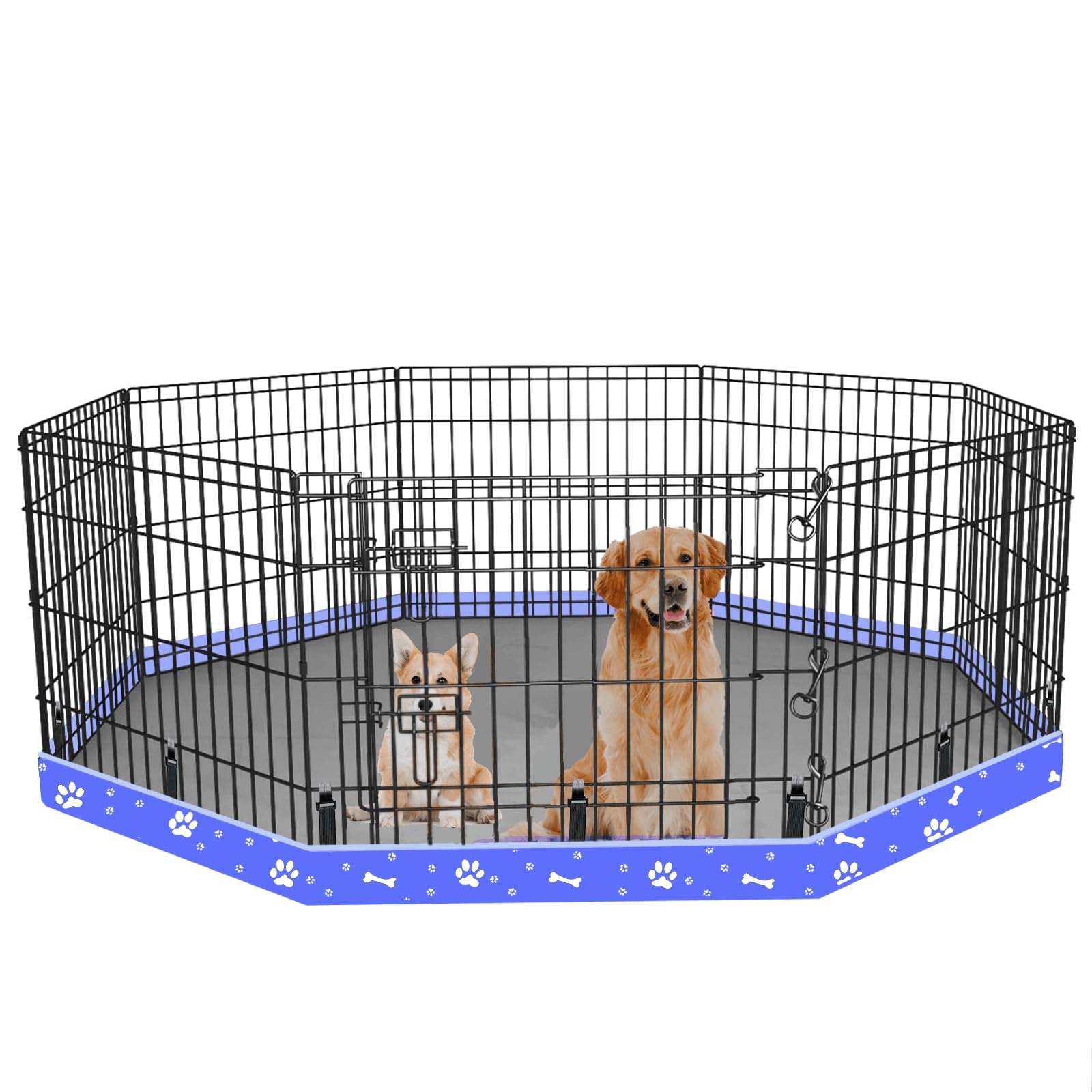 Dog Playpen Bottom Pad Fits for 24 Inch 8 Panels Regular Octagon Metal Exercise Pet Playpen, Dog Crate Pad Puppy Playpen Pad. (Note: Playpen Not