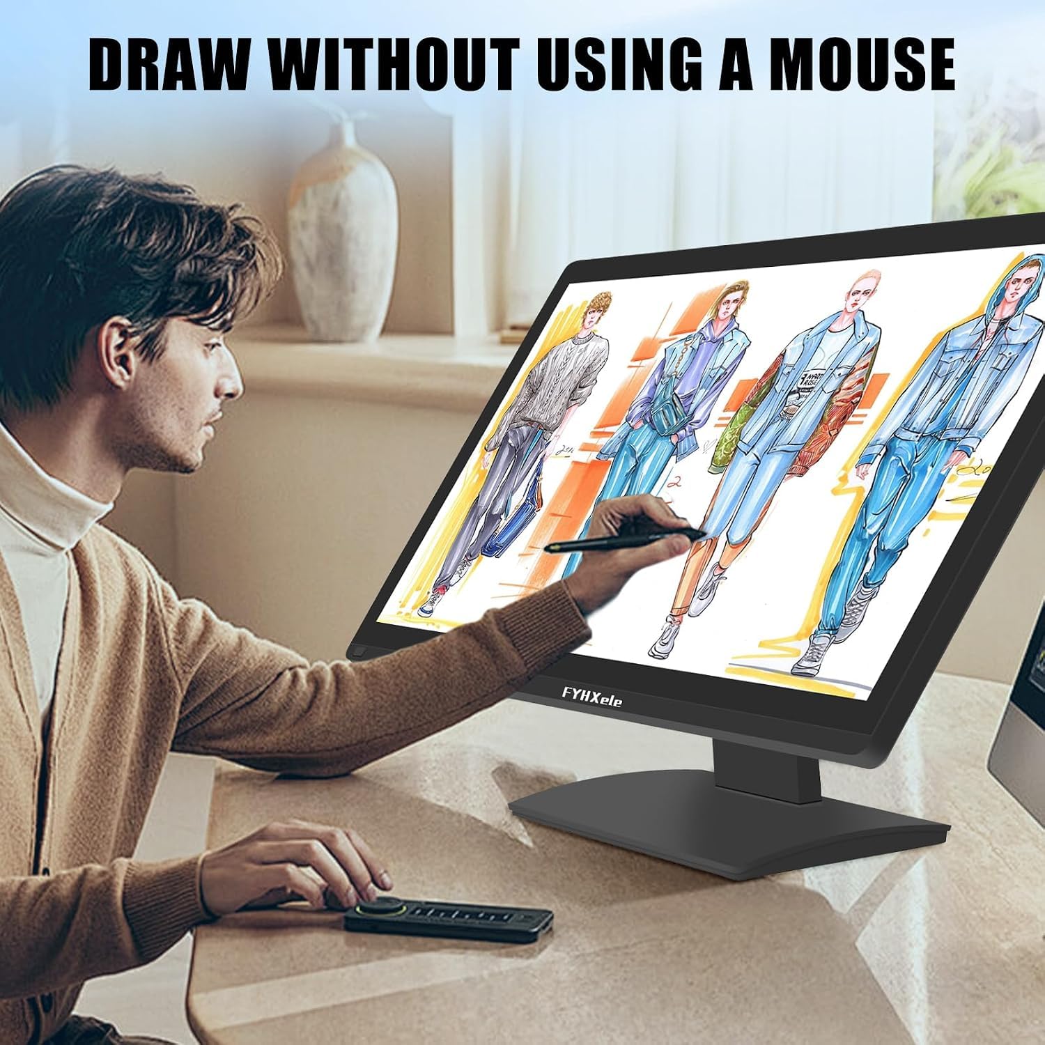 FYHXele Monitor touch screen da 24 pollici, IPS FHD 1080P Touch PC, 100Hz, monitor multi-touch retroilluminato a LED, VESA, HDMI e VGA e USB, per videogiochi, affari, magazzini, bar, palestra