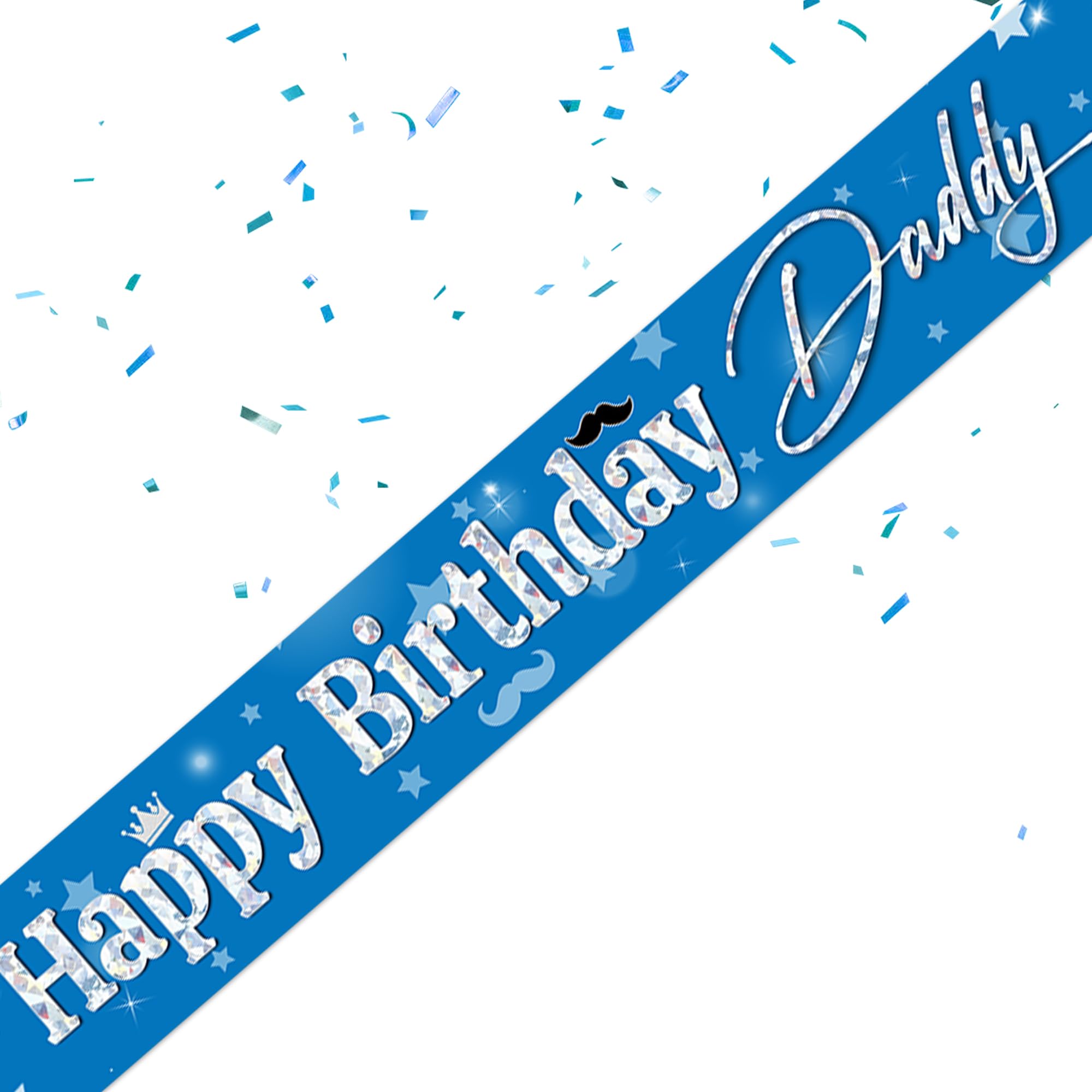 Happy Birthday Decorations Banner Dad - Blue Yard Banners Indoor outdoor Garden Birthday Party Supplies for Daddy(270X20 cm)