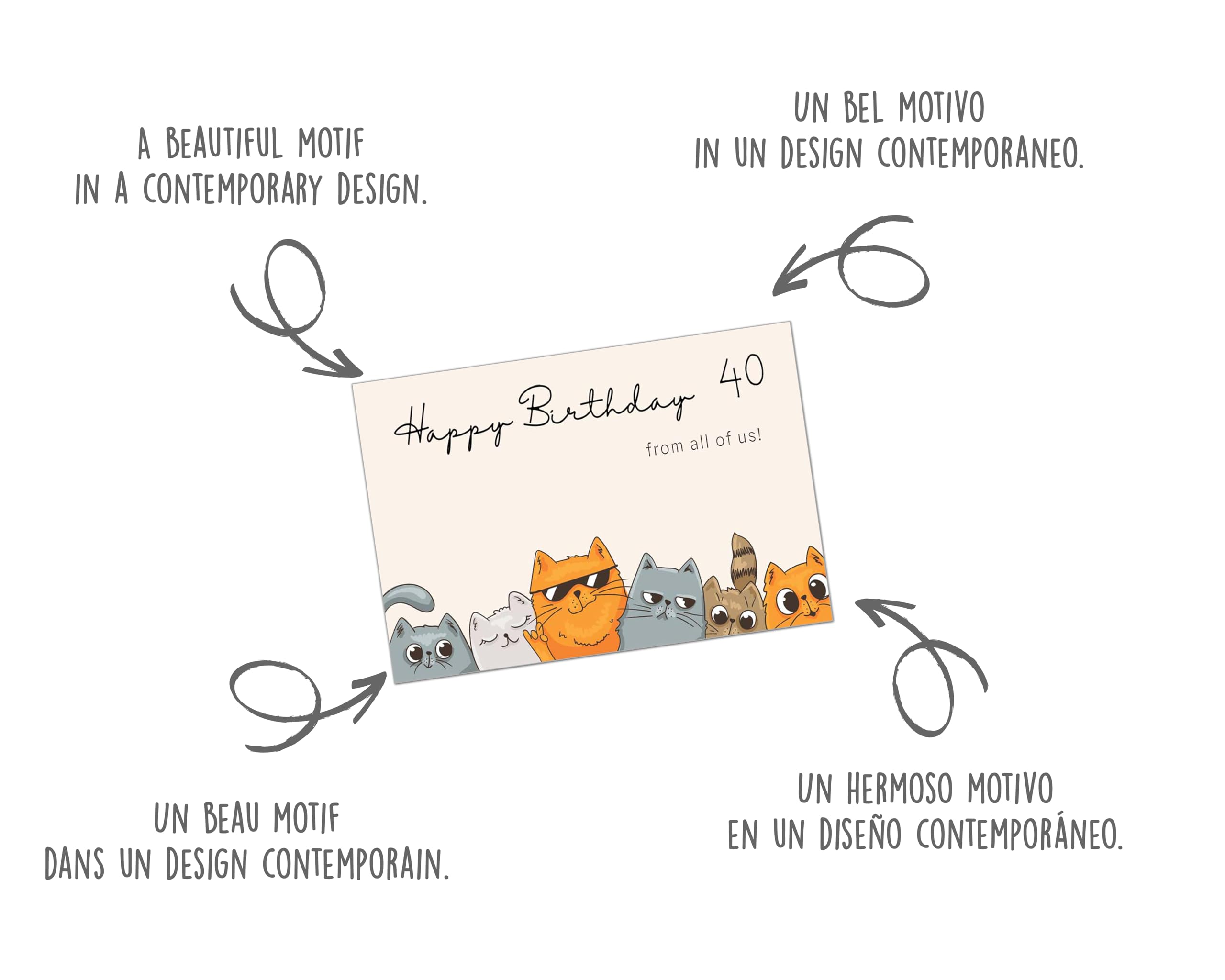 Stuff4 Carte D'anniversaire 40 Ans Pour Homme – Ballons à Paillettes Noirs Et Dorés – Cartes D'anniversaire Pour Homme De 40 Ans, Papa, Cousin, Ami