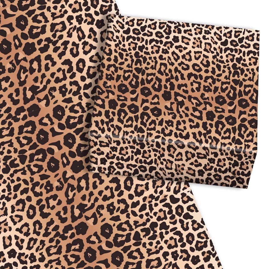 AVXINSOK Leopard Wrapping Paper 6 Sheets 27.5 x 19.7 Inch Jungle Animal Cheetah Print Gift Wrapping Paper for Wedding Birthday Jungle Safari Party Leopard Print Gift Wrap Paper Sheet