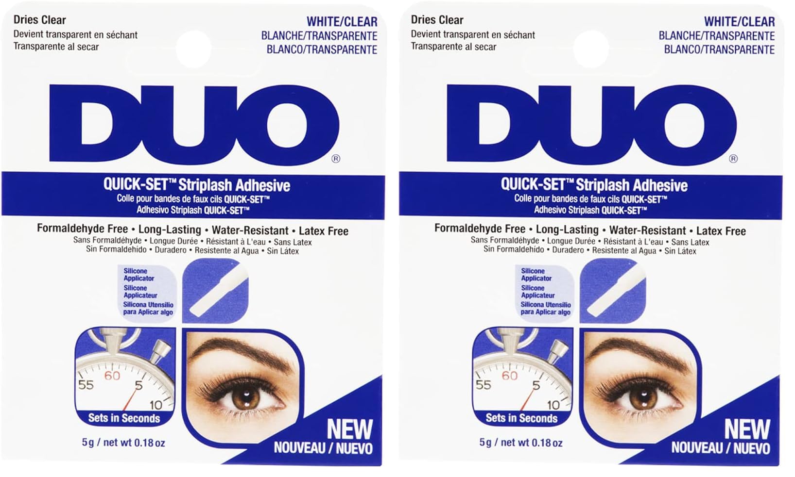 DUO Quick-Set Striplash Adhesive | Strong Eyelash Glue with Lightweight Formula | Professional Lash Glue for Eyelash Extensions, Cluster Lashes, & Individual Eyelashes | White/Clear, 0.18 Ounces — view 9